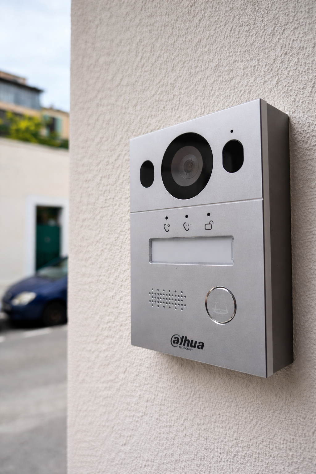 Villa à Marseille, interphone DAHUA posé à l'entéee par Objectif Sécurité.