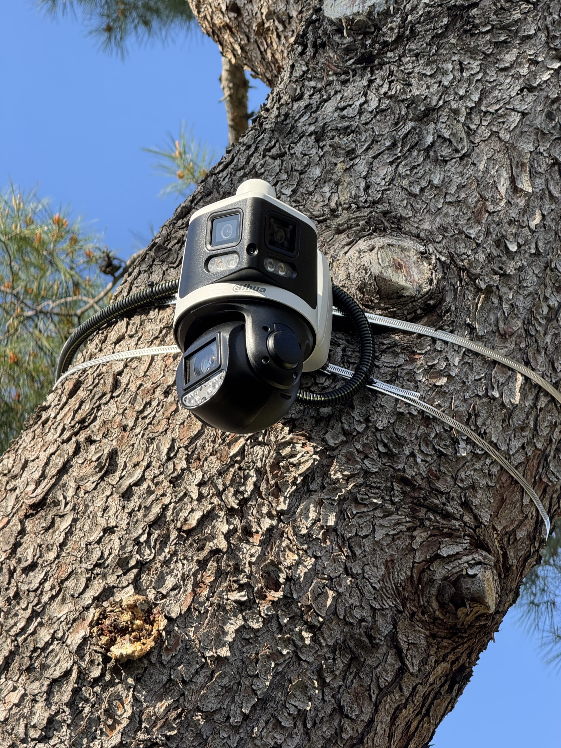 Résidence Saint Julien à Marseille, amélioration, Installation d'une caméra 8K DAHUA filmant le portail l'allée devant le batiment cambriolé et ses 2 portes d'accès par Objectif Sécurité.